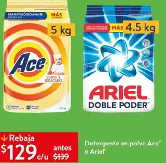Walmart Detergente en Polvo Ace o Ariel oferta