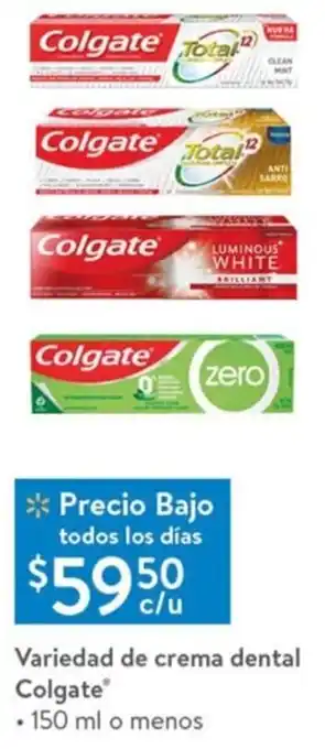 Walmart Variedad de Crema Dental Colgate 150ml oferta