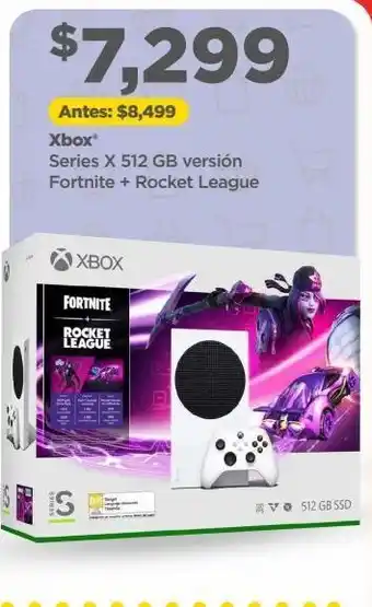 Bodega Aurrerá Xbox series x 512 gb versión fortnite + rocket league oferta