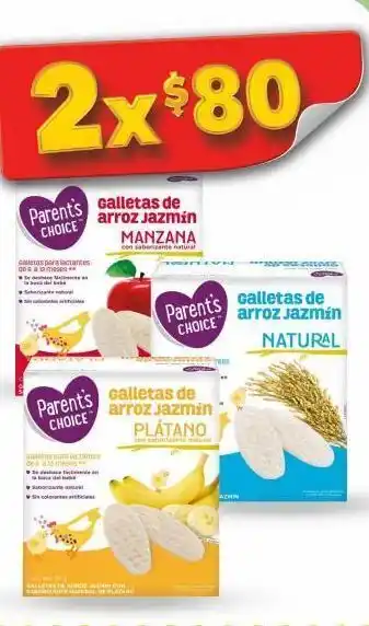 Bodega Aurrerá Galletas de arroz parent's choice 50g x 2 unidades oferta