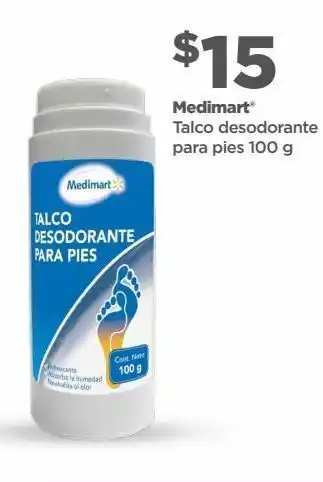 Bodega Aurrerá Talco desodorante medimart para pies 100g oferta