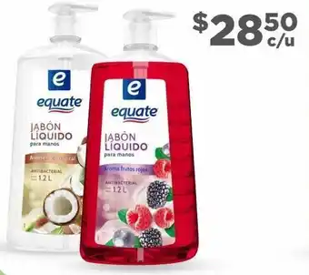 Bodega Aurrerá Jabón líquido antibacterial equate x 1,2l oferta