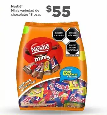 Bodega Aurrerá Nestlé minis variedad de chocolates 18 pzas oferta