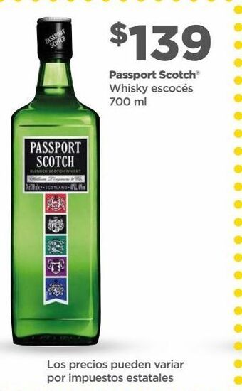 Bodega Aurrerá Passport scotch whisky escocés 700 ml oferta