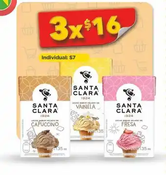 Bodega Aurrerá Leche con sabor santa clara fresa, vainilla, cappuccino x 135g x 3un oferta