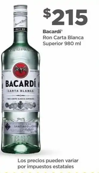 Bacardí ron carta blanca superior 980 m