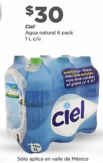 Bodega Aurrerá Ciel agua natural 6 pack 1 l c/u oferta