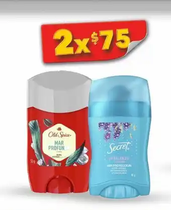 Bodega Aurrerá Desodorante old spice barra 50g o secret barra 45g x 2unidades oferta