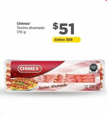 Bodega Aurrerá Chimex tocino ahumado 170 g oferta