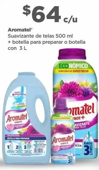 Bodega Aurrerá Aromatel suavizante de telas 500 ml + botella para preparar o botella con 3 l oferta