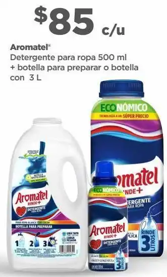 Bodega Aurrerá Aromatel detergente para ropa 500 ml + botella para preparar o botella con 3 l oferta