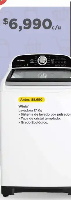 Bodega Aurrerá Winia lavadora 17 kg oferta