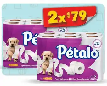 Bodega Aurrerá Papel higienico pétalo 234 h/d 12 rollos x 2paquetes oferta