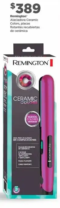 Remington alaciadora ceramic colors, placas flotantes recubiertas de cerámica