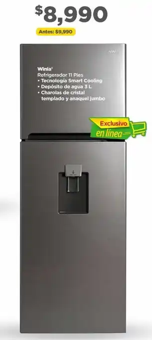 Bodega Aurrerá Winia refrigerador 11 pies oferta