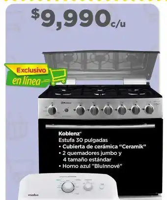 Bodega Aurrerá Koblenz estufa 30 pulgadas oferta