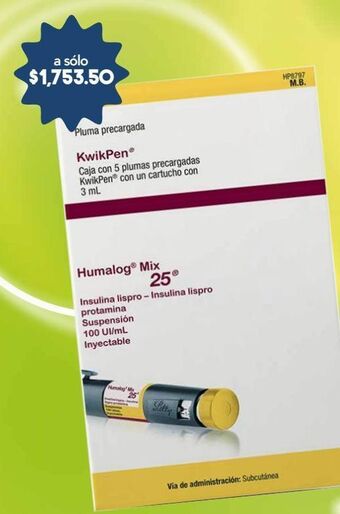 Farmacia San Pablo Humalog mix 25 kwikpen iny 25ui caj c/5 oferta