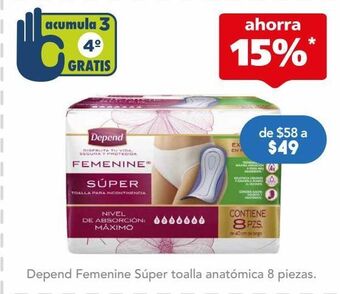 Farmacia San Pablo Depend feme toalla anatomica sup bol c/8 oferta