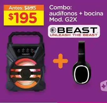 Combo beast audífono bocina bt g2x