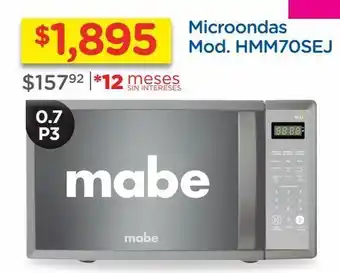 Chedraui Horno de microondas mabe 0.7 pies cúbicos silver oferta