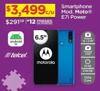 Chedraui Celular moto e7i power 32gb azul telcel oferta