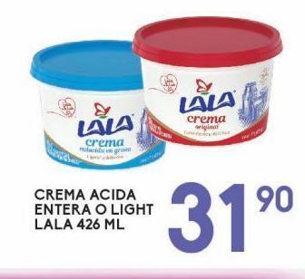 Alsuper Crema acida entera o light lala 426ml oferta