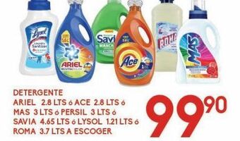 Alsuper Detergente ariel, mas, savia o roma oferta
