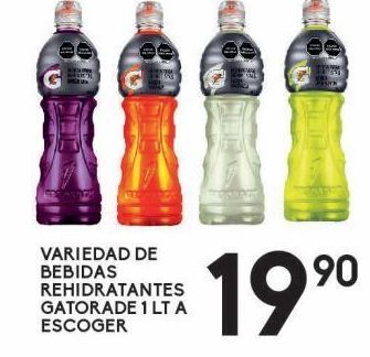 Alsuper Variedad de bebidas rehidratantes gatorade 1lt oferta