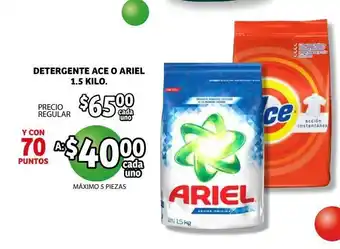 Soriana Híper Detergente Ace o Ariel 1.5 Kilo oferta
