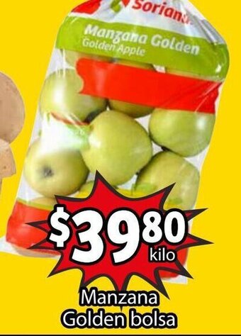 Soriana Mercado Manzana Golden Bolsa oferta