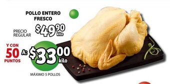 Soriana Mercado Pollo Entero Fresco oferta