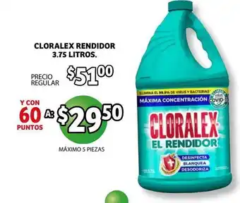 Soriana Mercado Cloralex Rendidor 3.75 Litros oferta