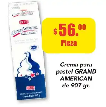 Creama para pastel GRAND AMERICAN de 907 gr