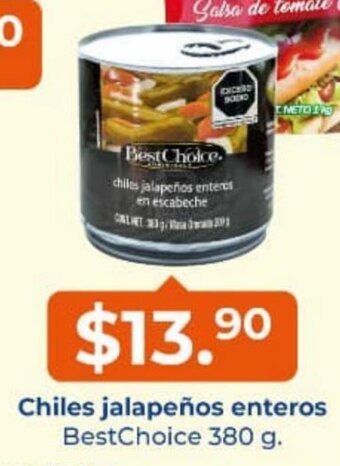 Chiles jalapeños enteros Bestchoice 380g