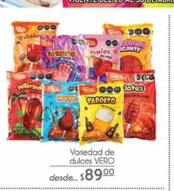 Variedad de dulces vero