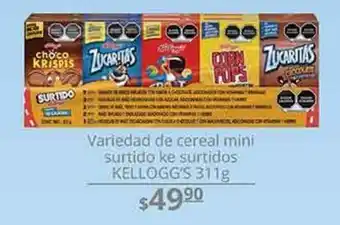 Variedad de cereal mini surtido ke surtido kellogg's 311g