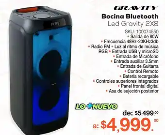 RadioShack Bocina bluetooth led gravity 2x8 oferta