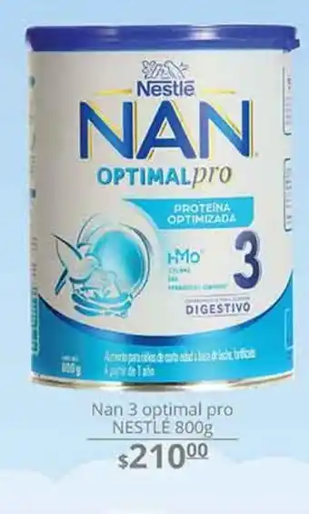 La Comer Nan 3 optimal pro nestlé 800g oferta