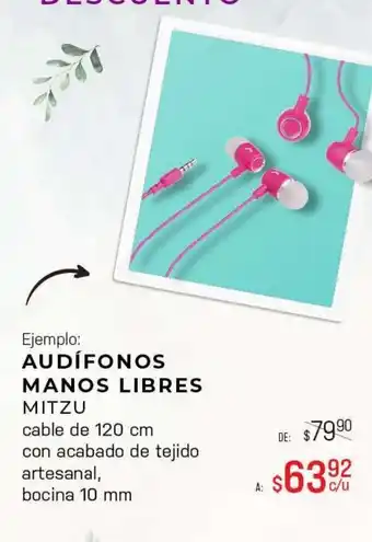 Audífonos manos libres mitzu