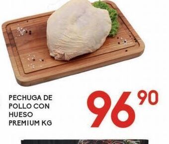 Alsuper Pechuga de pollo con hueso premium kg oferta