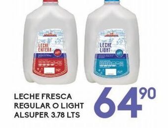 Alsuper Leche fresca regular o light alsuper 3.78l oferta