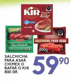 Salchicha para asar kir 800gr o bafar o chimex 800g