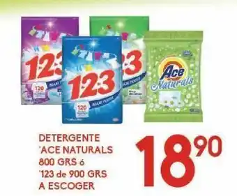 Alsuper Detergente ace naturals 800g o 123 900g oferta