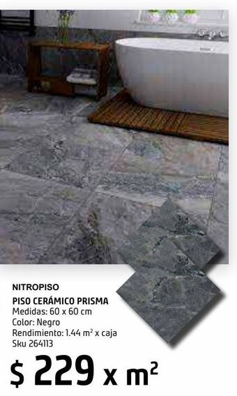 Sodimac Homecenter Piso cerámico prisma negro 60x60 cm oferta