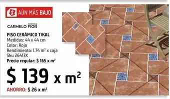 Sodimac Homecenter Piso cerámico tikal 44x44 cm x m2 oferta