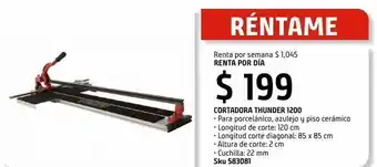 Cortadora de ceramica thunder 1200 renta por día