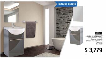 Sodimac Homecenter Mueble de baño infinity con espejo gris oferta