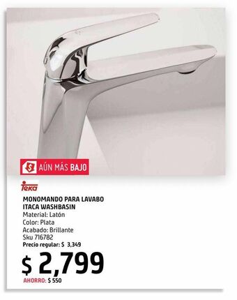 Sodimac Homecenter Monomando para lavabo itaca washbasin oferta