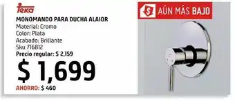 Sodimac Homecenter Monomando para baño alaior shower mix oferta