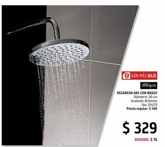 Sodimac Homecenter Regadera abs 1 función con brazo acero inoxidable oferta
